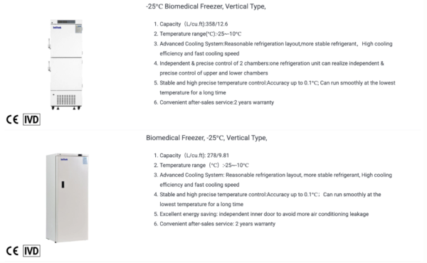 Low Temperature Biomedical Freezer (-25°C)